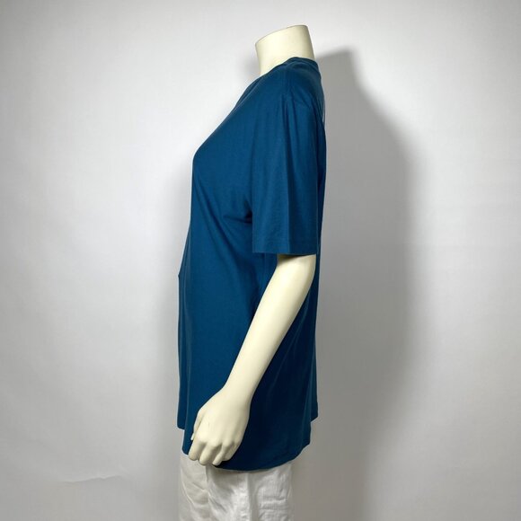 LOUIS VUITTON Teal Cotton Jacquard Velour 'Space' Logo Tee - Picture 2 of 8